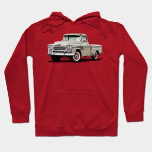 1955 Chevrolet Cameo Pickup Truck Cream red accent Hoodie